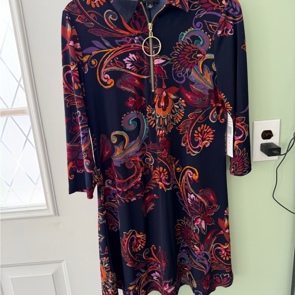 MSK Multicolor Paisley Long Sleeve Dress
